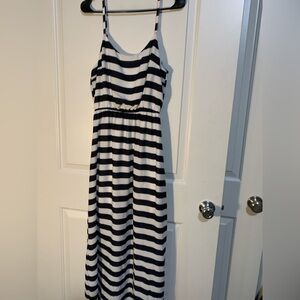 Sugarmint Stripped Navy and White long spaghetti dress.
